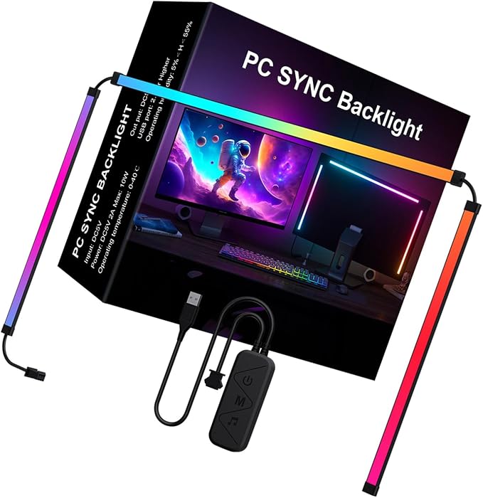 HURRISE RGB Phantom Ambiance Display LED Light Bar, Music Rhythm Dynamic Light Synchronization Color Dynamic Mode Music Mode Light Strip, Enhancing Gaming Experience (27inch) - Image 8
