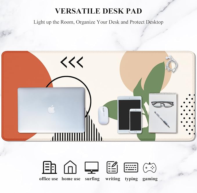 Auhoahsil Large Mouse Pad, XXL Desk Pad, Extened Mousepad 31.5" x 11.8", Non-Slip Rubber Base, Stitched Edges, Superior Surface, Gaming Keyboard Mat, Waterproof Desk Pad, Abstract Sunset - Image 7