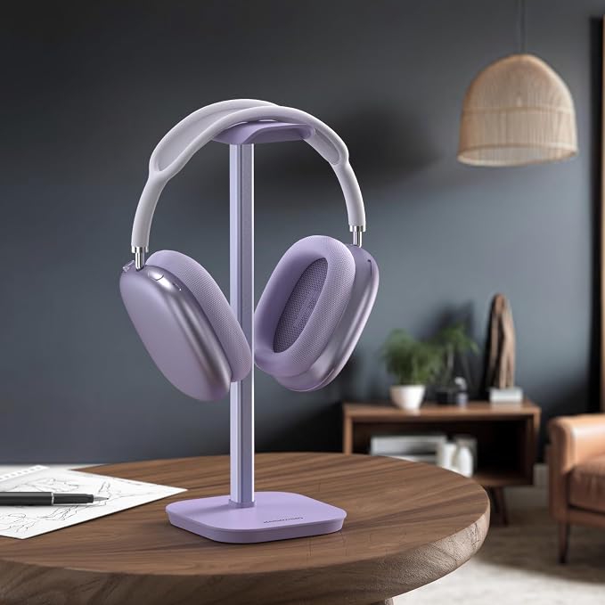Headphone Stand, Desktop Headset Holder (Purple) Heavy Base Desk Earphone Stand Aluminum Gaming Headset Hanger Rack for AirPods Max, AirPods, AirPods Pro, Beats, Bose - Image 7