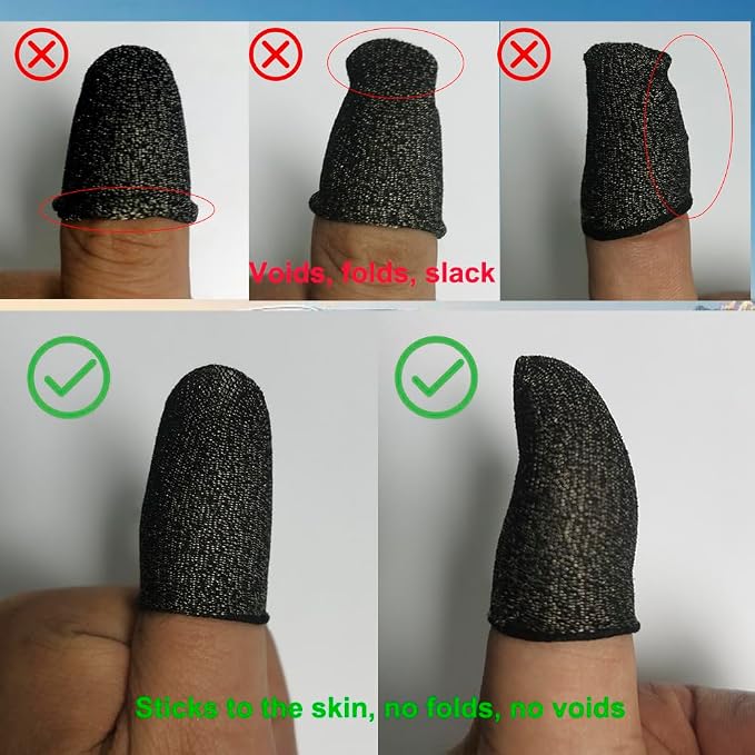 Gaming Finger Sleeves Silver Fiber Glove for PUBG Mobile Touchscreen Device - Image 7