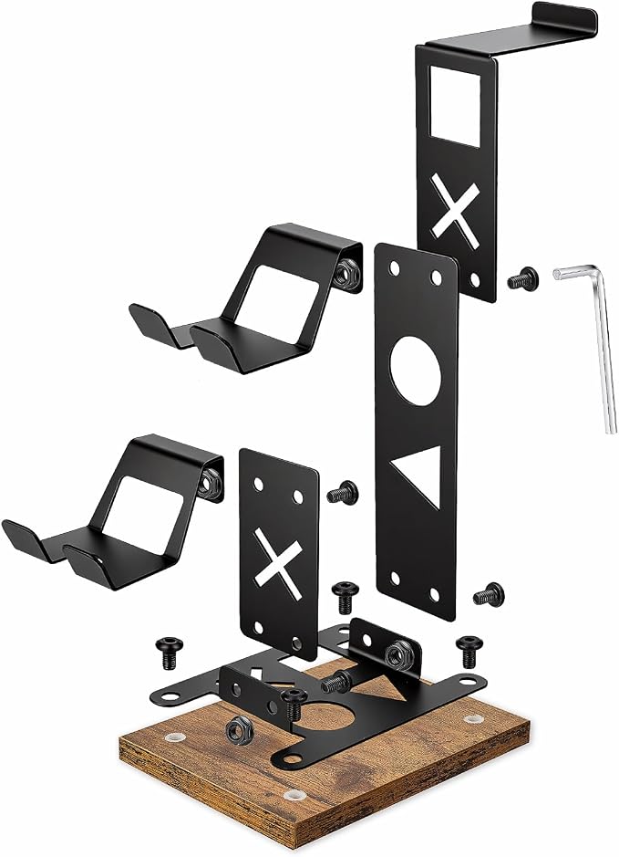 Gaming Headset Stand Game Headphone Organizer Controller Holder for Gamepad | Gaming Headphones Stand Gamepad Organizer Game Earphone Hanger Controller Hook for Desktop,Gaming Desk Accessories Black - Image 4