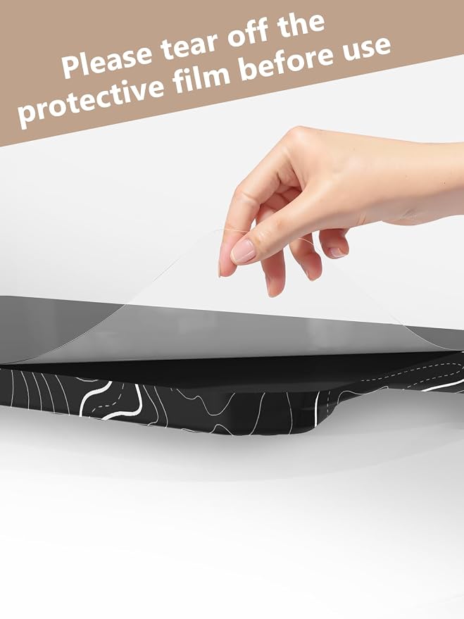 2-in-1 Ergonomic Keyboard Stand with Wrist Rest, Black Topographic - Image 8