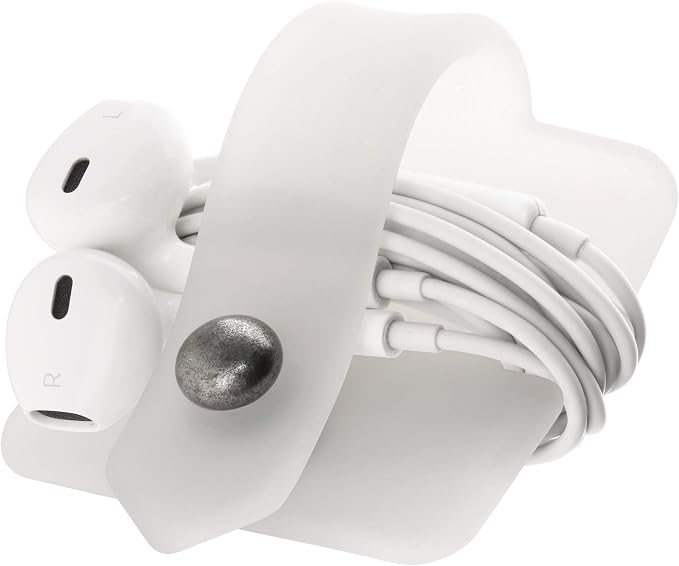 Silicone Cord Organizer, Transparent Earphone Wrap, Button Closure, Flexible Headphone Cord Manager - Image 3