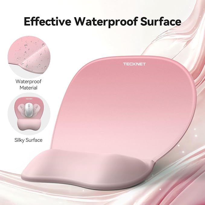 TECKNET Gel Ergonomic Mouse Pad & Keyboard Wrist Rest & Coaster - Image 4