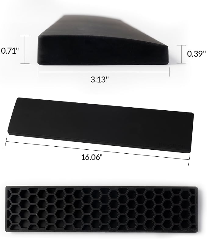 Ergonomic Silicone Wrist Rest for Keychron Q12 / Q5 Pro / Q5 Max / Q5 HE / L3,16.06" Honeycomb Non-Slip Palm Rest, 96% Full-Sized Mechanical Keyboards Support with Typing Pain Relief - Image 3
