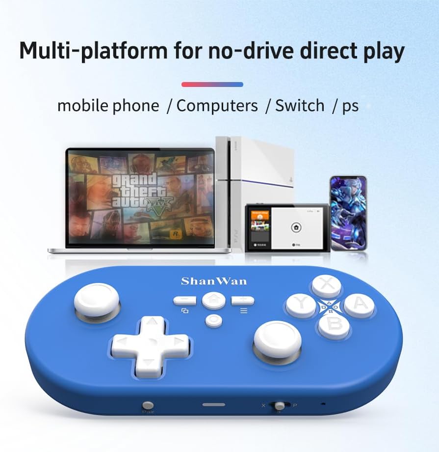 ShanWan Wireless Bluetooth Controller is Compatible With the Switch/Switch 2, Steam Deck, PC, Android, iPhone, iPad, and macOS. It Features Customizable Buttons and Macros, Motion Controls, linear Motor Vibration, Joysticks, Triggers, and a D-pad - Image 5