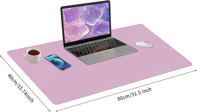 Bloss Purple Desk Mat, Leather Desk Pad, Desk Matt for Desktop, Waterproof Desk Pad Mat, Computer Mat for Office Work/Home/Decor/Desk Protector/Cover(31.5 x 15.7 Inches) - Image 5