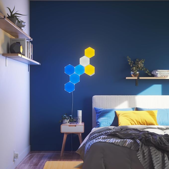 Nanoleaf Shapes Hexagon Lights, Smart RGBW LED Wall Light Panels, 7PK - Image 2