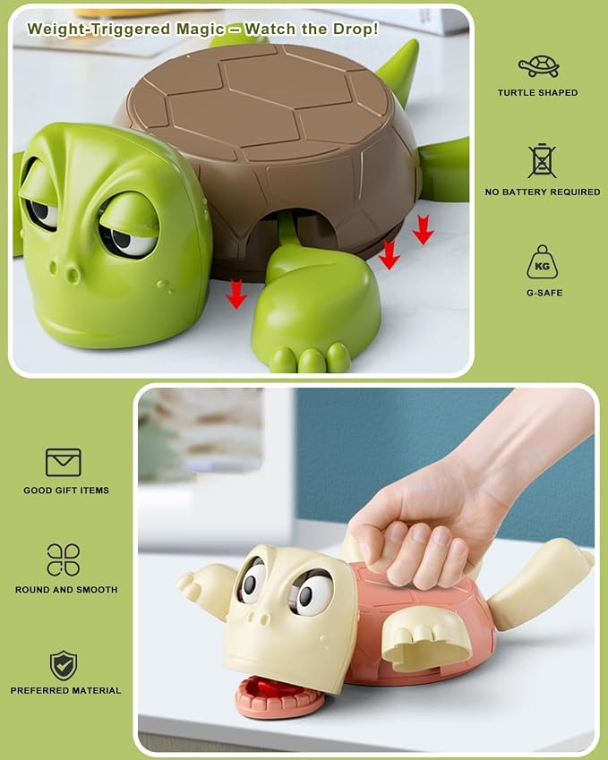 3D Printed Funny Turtle Coaster Set with Interactive Expression, 2Pcs - Image 6