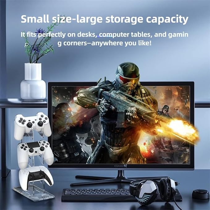 Controller Stand 3 Tiers , Universal Controller Holder Headphone Stand, Headset Holder, Acrylic Controller Display Stand Compatible with Xbox, PS5, PS4, NS - Ideal Desk Mount for Gamers,Transparent - Image 7