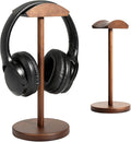 Walnut Wood Headphone Stand for Desk, Heavy Duty Wooden Headset Stand, Wide Compatibility Gaming Headset Hanger Holder, Stylish Desk Accessories for Home & Office by PLEHOOD