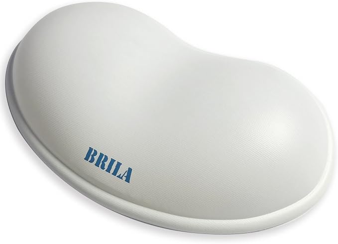 BRILA Ergonomic Silicone Mouse Wrist Rest, Cooling Silica Gel PU Leather Mouse Wrist Support Pad for Office Work and Laptop Computer Gaming (White Leather) - Image 6