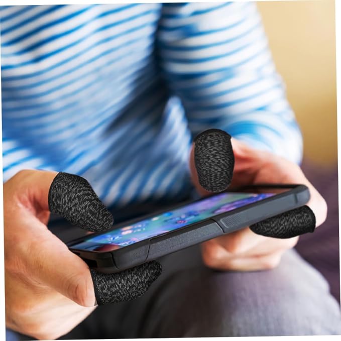 KICHOUSE 2pairs Ultra-Thin Gaming Finger Sleeves Comfortable Gloves for Mobile Gamers of Breathable Nonslip Sleeves for Extended Gaming Sessions and Billiards - Image 5