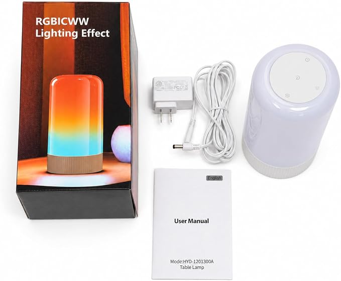 RGBICWW Smart Table Lamp, Touch Bedside Lamp LED Desk Lamp with App Control - Image 8