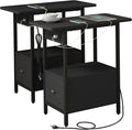 LIDYUK End Table with Charging Station, Narrow Side Table with Drawer by LIDYUK