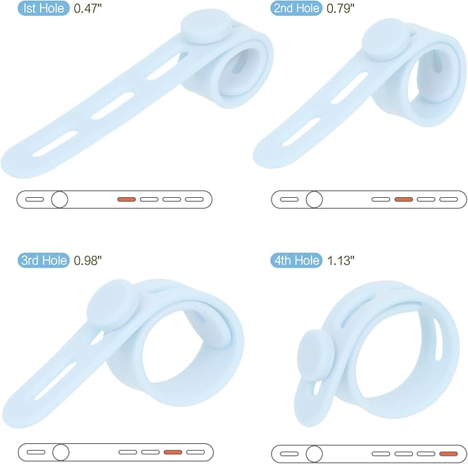 Donruby 24Pcs Silicone Cable Ties, Reusable Cord Organizer Straps, Ice Blue - Image 2