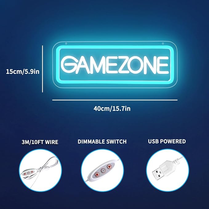GAME ZONE Neon Signs,Gaming Letter Neon Sign for Gamer Room Decor - Image 3