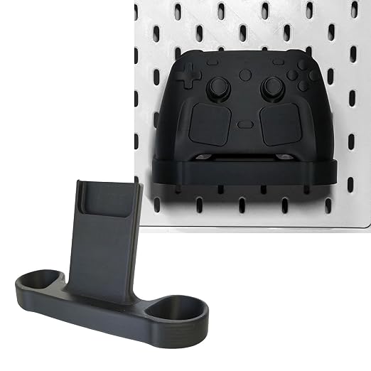 3D Printed Controller Organizer for Pegboard Wall Storage, Side Cradle Desktop Stand with Open Top Access for Dock Alignment and Tidy Gaming Areas - Image 2
