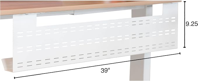 Stand Up Desk Store Under Desk Cable Management Tray Horizontal Computer Cord Raceway and Modesty Panel (White, 39") - Image 5