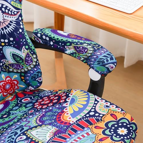 FORCHEER Gaming Chair Cover with Armrest Covers Boho 4 Pieces Stretch Racing Computer Chair Slipcover Set Washable - Image 6