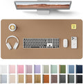 YSAGi Desk Protector&Blotter, Non-Slip Waterproof Leather Mouse Pad | Shields Scratches, Stains, Spills, Heat & Scuffs; Suede Non-Slip; Easy-Clean; Comfy Writing/Typing, 31.5" x 15.8",Khaki by YSAGi