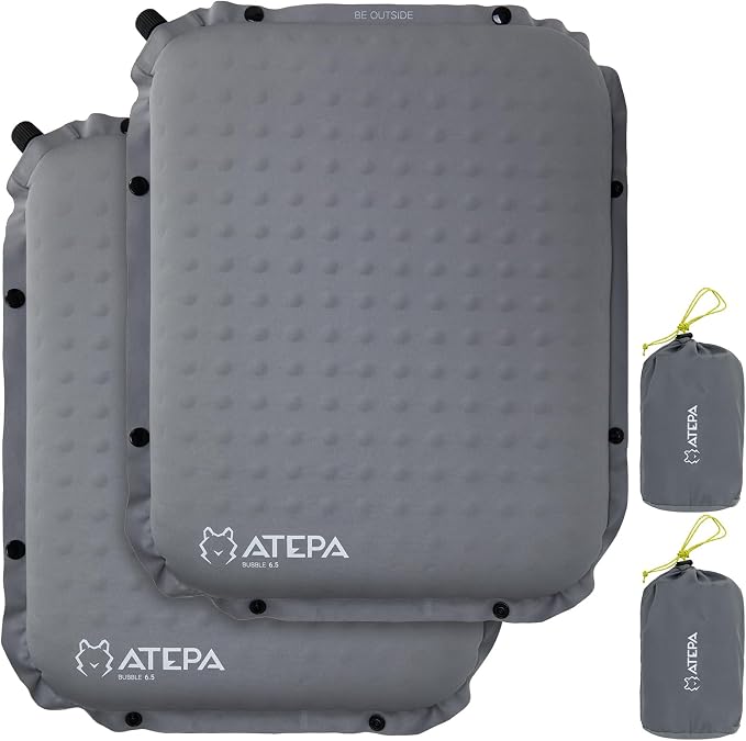 ATEPA Inflatable Seat Cushion | 2" & 2.5" Foam Core Seat Pad, Compact, Stadium, Airplane, Travel, Camping, Hiking, Sports Events, Self Inflating by ATEPA