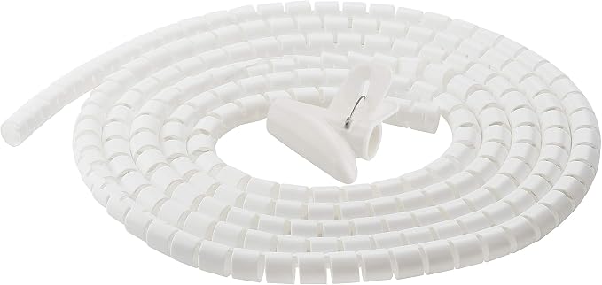 Cable Management Sleeve Organizer 10FT Cord Wire Wrap Coiled Tube Cable Sleeve for Home Office PC TV White by chengsi