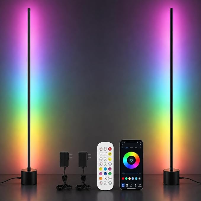 RGB Corner Floor Lamp for Gaming Room, APP Control by NAHIPO