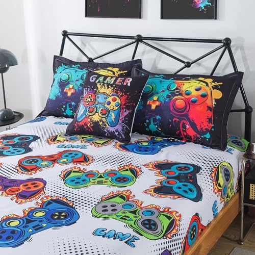 ADASMILE A & S Gaming Comforter Twin for Boys 6 Piece Game Console Bedding - Image 5
