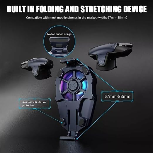 Yoidesu Mobile Game Controller with Cooling Fan, Mobile Game Joystick Gamepad, RGB Light, 3 Speed Wind, Long Battery Life, Foldable Portable Gaming Radiator for Phone - Image 6