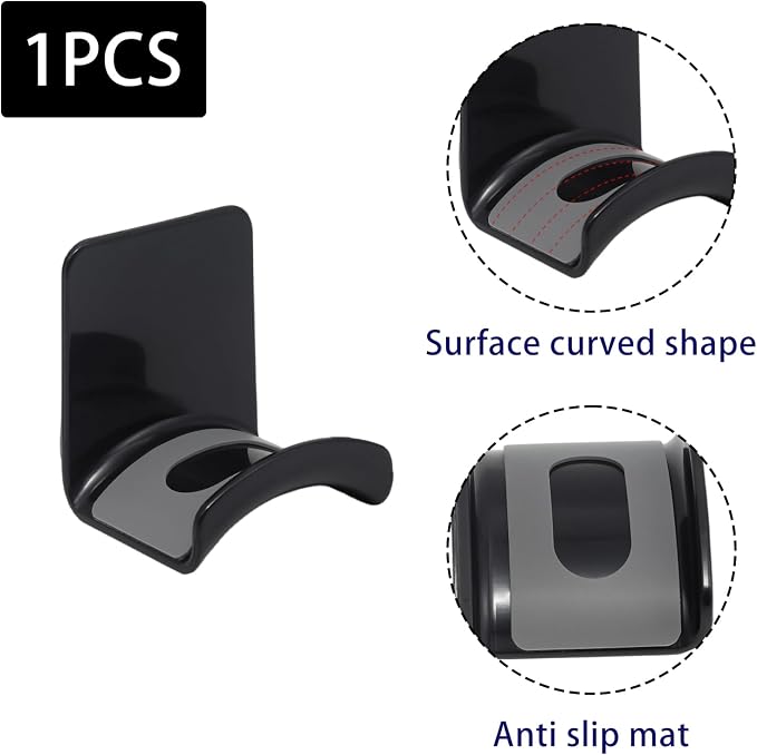 Black Headphone Stand Hanger, Table Wall Mount Headset Holder Hook - Image 3