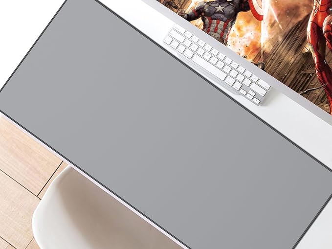 JIALONG Desk Mat - Large Desk Pad, Gaming Mouse Pad, Office Desk Protector with Anti-slip Base, Anti-wear Personalized Design, Mousepad in Mid-Grey - Image 6