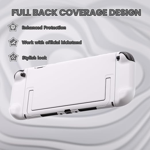 PlayVital Protective Case for Nintendo Switch 2 - Cute Dockable Hard Case Shell for Switch 2 with Thumb Grip & Sticker & Button Caps, Anti-Scratch & Shockproof Cover Skin - White - Image 6