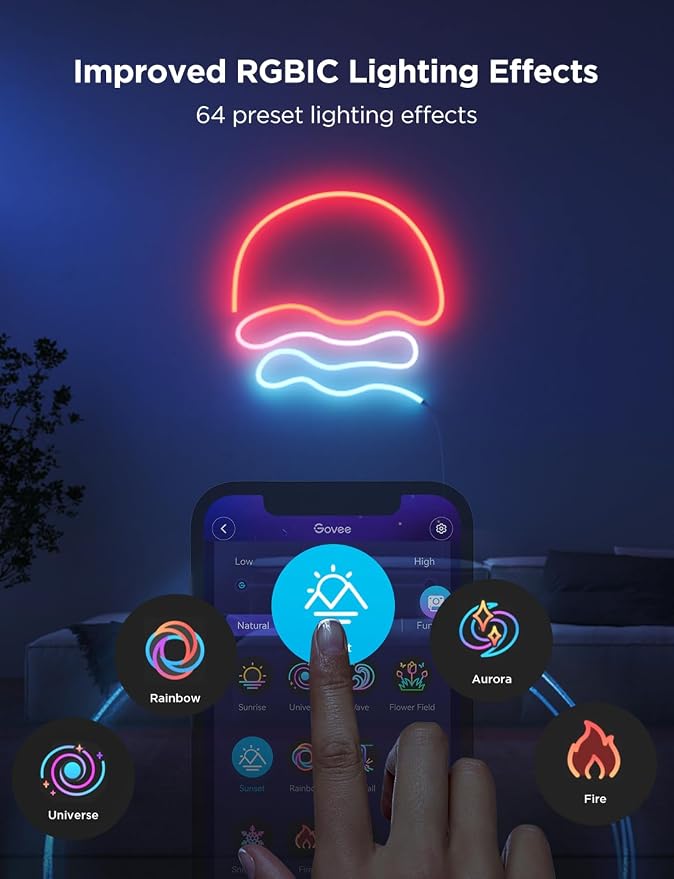 Govee RGBIC Neon Lights 9.8ft Works with Matter, Alexa, Google Assistant - Image 8