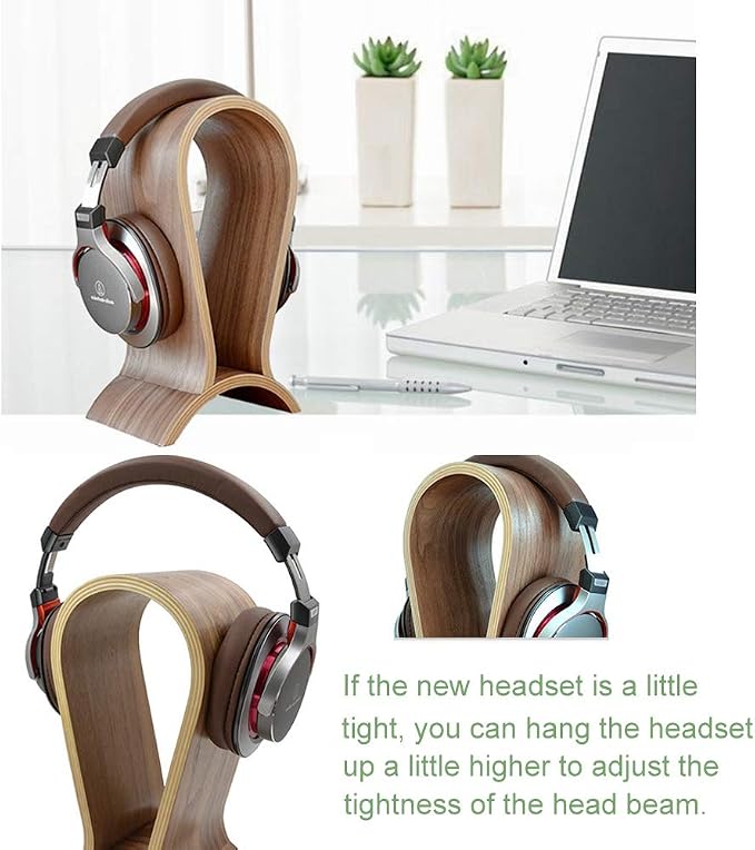 Headphone Stand Wood, Headset Stand for Desk, Walnut Gaming Headphone Holder Compatible for Sennheiser, Bose, Beats, Razer, AKG, Airpod Max, HyperX, Sony PS4 et. | Gaming Headset Holder Compatible for Sennheiser, Bose, Beats, Razer, AKG, Airpod Max, Hy... - Image 8