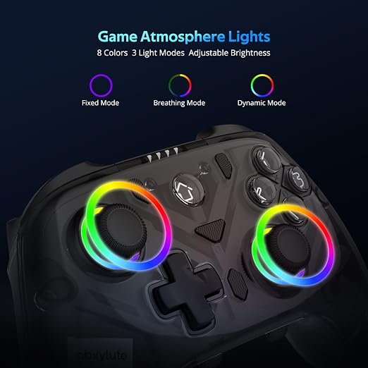 C8 PC Controller - Wireless Bluetooth Gamepad - Hall Effect Joystick RGB Backlit - 1000Hz Polling Rate -Dual Vibrate Macro Buttons for PC, Switch, Switch 2, Steam Deck, Android, iOS, MAC &Tesla Charging Dock - Image 8