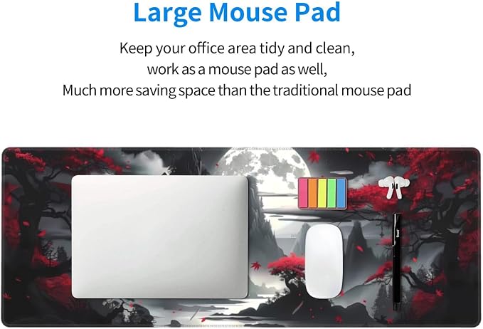 Gaming Mouse Pad Desk Pad,Extended Big Mouse Pad,31.5x11.8 Inch Long Computer Keyboard Mouse Mat Mousepad with 3mm Non-Slip Base and Stitched Edge for Gaming and Office… (Dark Canyon) - Image 6