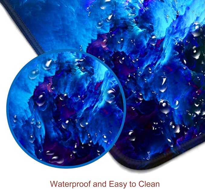 Gaming Mouse Pad, Large Non-Slip Rubber Base Mousepad, Keyboard Mouse Mat, Desk Pad with Stitched Edges, 31.5x11.8inch, Dazzling Galaxy - Image 3