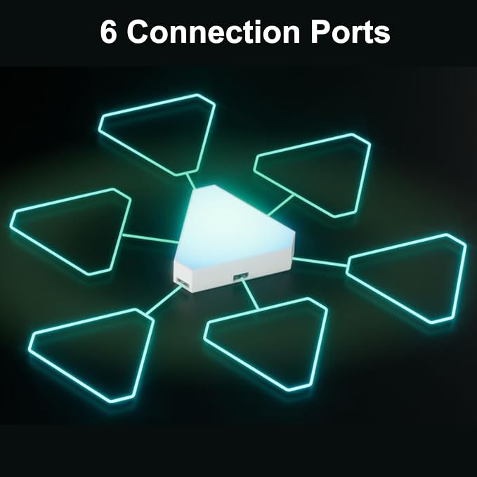 Triangle Light 4 LED Panels for Expansion Only, Triangle Lights for Wall Dreamcolor Gaming Room Lights Decor, Smart LED Wall Light Music Sync for Gaming Setup (No Controller/Remote) - Image 3