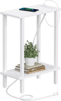 TUTOTAK Narrow Side Table, 2-Tier Small End Table with Charging Station by ChoosetutotakFurnitureBuildYourCozyHome