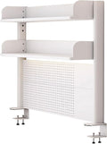 Clamp On Desk Organizer Shelf, White Desk Extender Pegboard Workstation,Computer Desk Accessories for Office, Privacy Panel for Gaming Desk,23.6/31.4/39.3in Desktop Shelving (white, 100cm/39.3in) by FPIGSHS