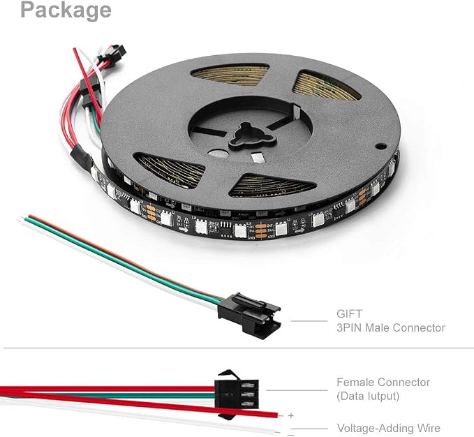 BTF-LIGHTING WS2811 Addressable RGB LED Strip DC24V 49FT 900LED 150Pixel - Image 7