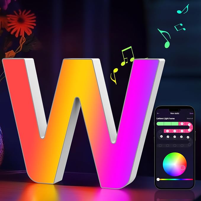Light Up Letters Marquee Letter LED Lights Music Sync RGB Color Changing by MeRGB