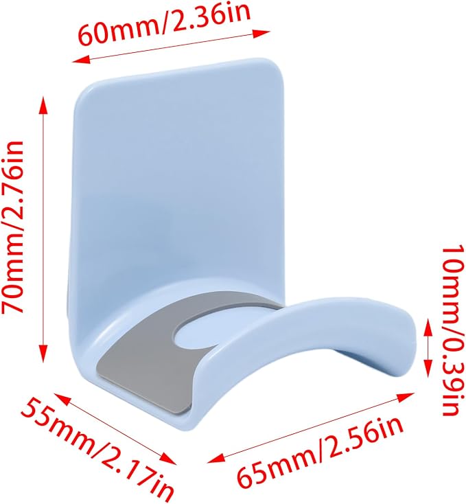 Blue Headphone Stand Hanger, Table Wall Mount Headset Holder Hook | 1Pcs ABS Plastic Adhesive Earphones Hangers for Desk Headphone Hanger, Most Headphones and Controller - Image 2
