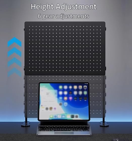 Clamp On Desk Pegboard Peg Board for Desk Pegboard Detachable Gaming for Office & Home Desktop Organizer(Black,15.7X23.6IN) - Image 4