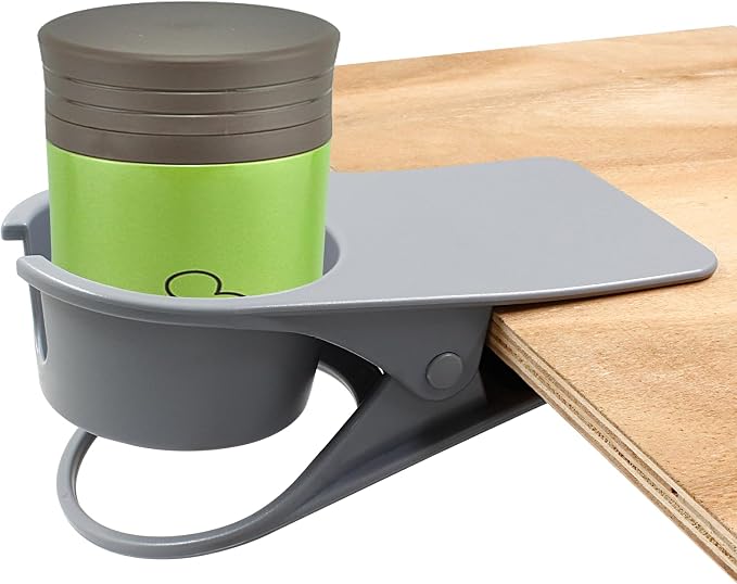 Jiozermi Drinking Cup Holder Clip, Desk Drink Holder with Clip(Gray) - Image 4