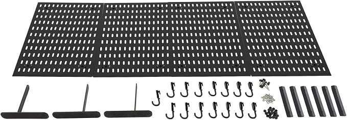 Desk Pegboard, Plastic Privacy Divider & Desk Partition Panel, Office Accessory Organizer No-Drill Mounted Pegboard for Home, Office, Gaming (Black, Freestanding) - Image 7