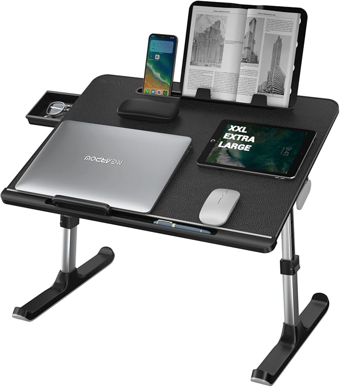 NEARPOW XXL Bed Table Tray, Adjustable Laptop Lap Desk for Couch, Gray by NEARPOW
