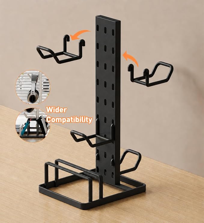 Headphone Stand with Controller Holder for Desk, Detachable Gaming Headset Organizer with Adjustable Hooks, Vertical Earphone Hanger for Game Controller, Phone, Desktop Accessories - Image 6