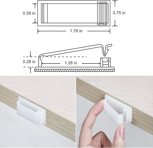 50Pcs Self Adhesive Cable Management Clips,Cable Organizers Wire Clips Cord Holder for PC Laptop Ethernet Cable Desktop Home Office(1.78’’ x 0.75’’ x 0.28’’, White) - Image 3